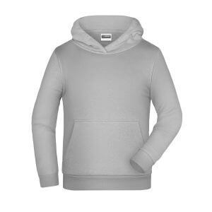 felpa cappuccio bambino personalizzata ricamata stampata alterego grigio chiaro