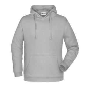 Felpa con cappuccio personalizzata stampata ricamata grigio chiaro
