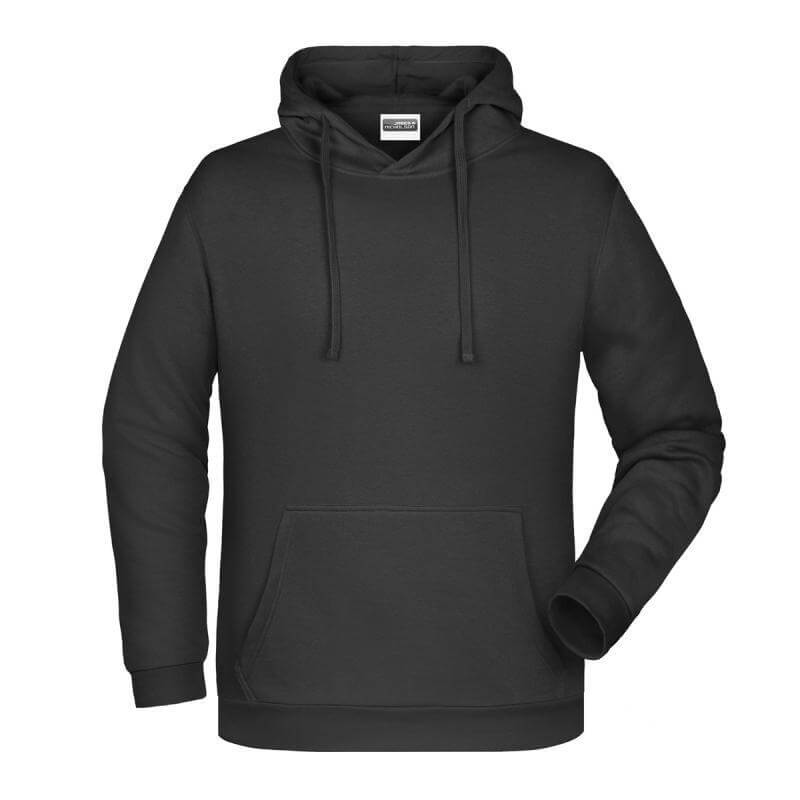 Felpa con cappuccio personalizzata stampata ricamata nera
