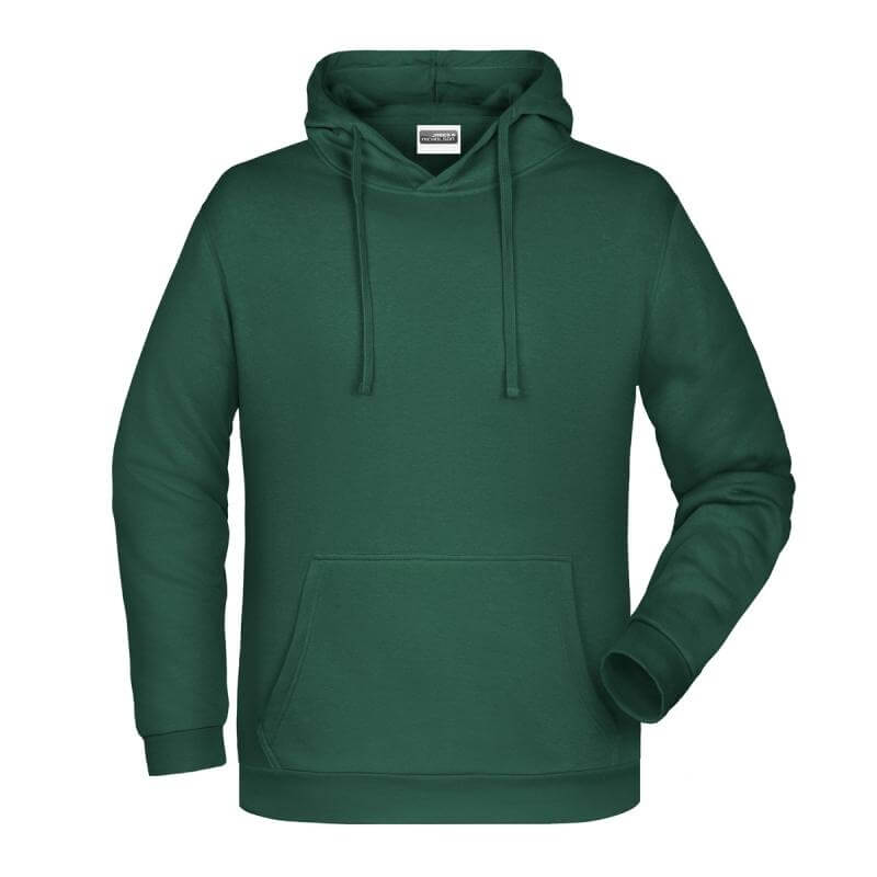 Felpa con cappuccio personalizzata stampata ricamata verde bottiglia