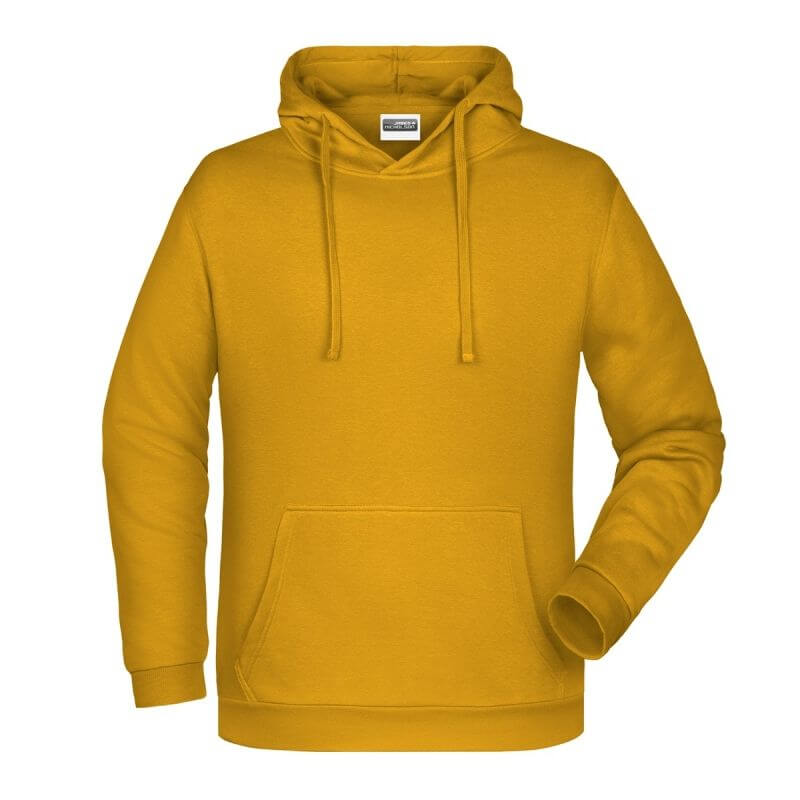 Felpa con cappuccio personalizzata stampata ricamata giallo scuro
