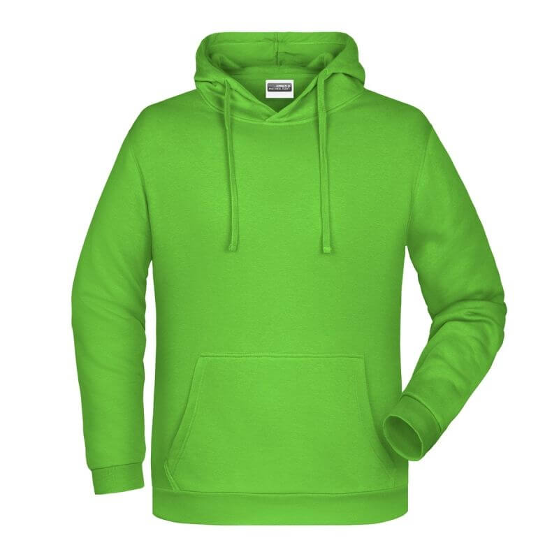 Felpa con cappuccio personalizzata stampata ricamata verde lime