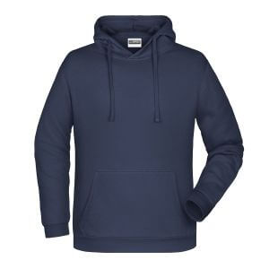 Felpa con cappuccio personalizzata stampata ricamata blu navy