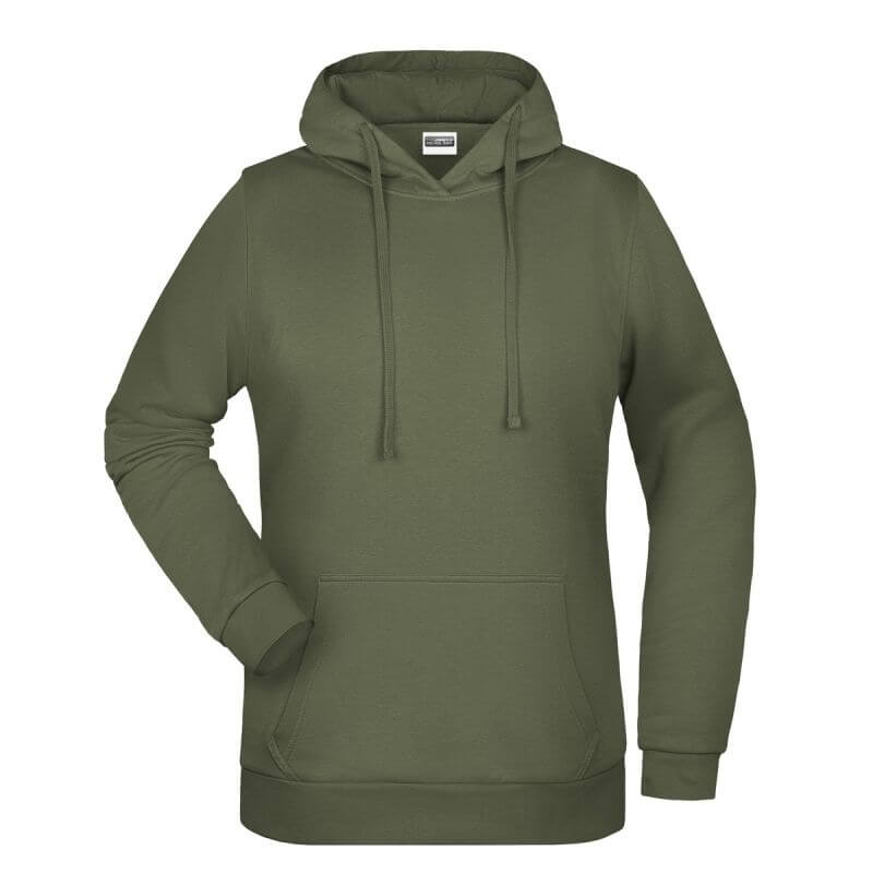 Felpa Cappuccio Donna Personalizzata stampata ricamata alterego verde oliva