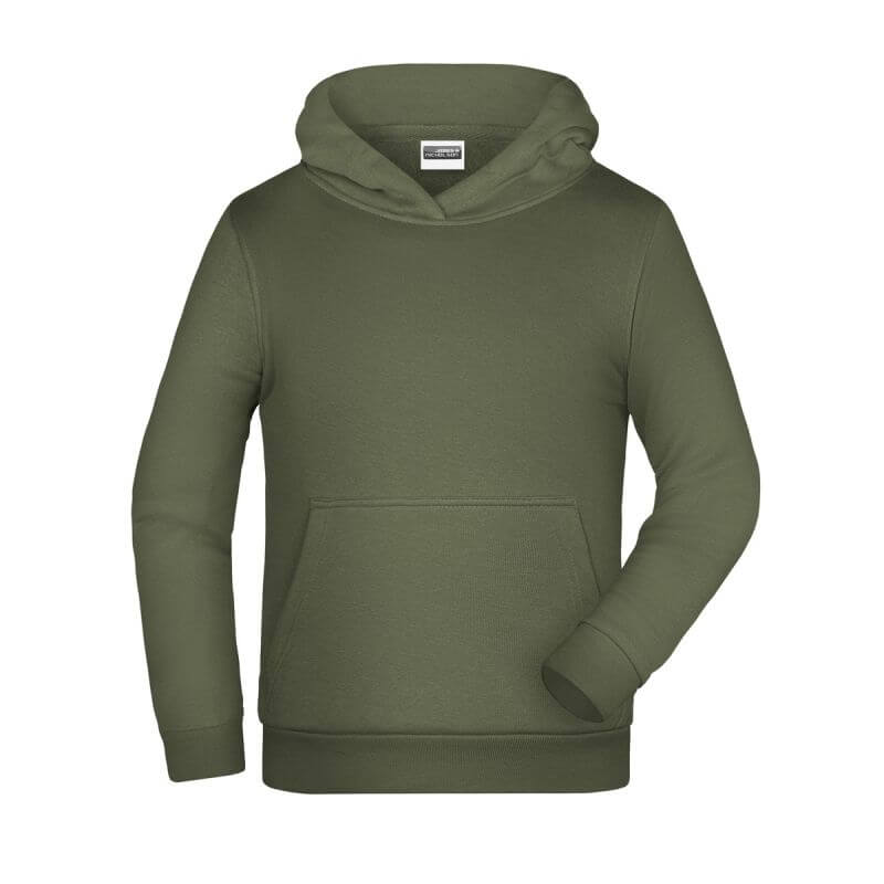 felpa cappuccio bambino personalizzata ricamata stampata alterego verde oliva