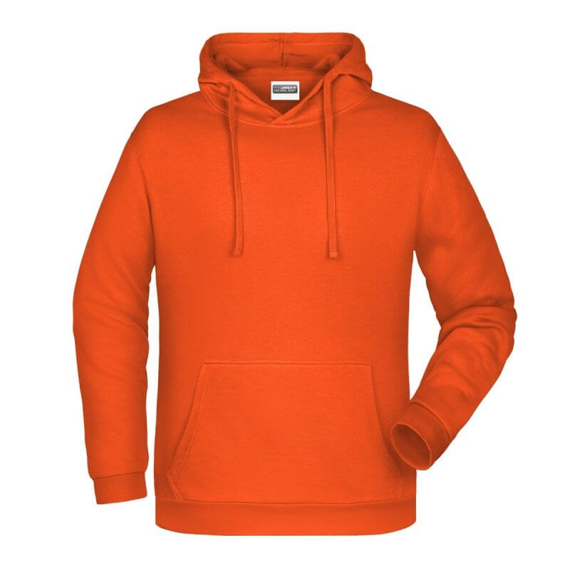 Felpa con cappuccio personalizzata stampata ricamata arancione