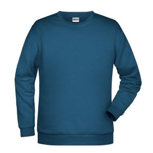 Felpa girocollo unisex stampata ricamata personalizzata alterego blu petrolio jeans