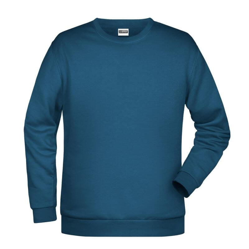 Felpa girocollo unisex stampata ricamata personalizzata alterego blu petrolio jeans