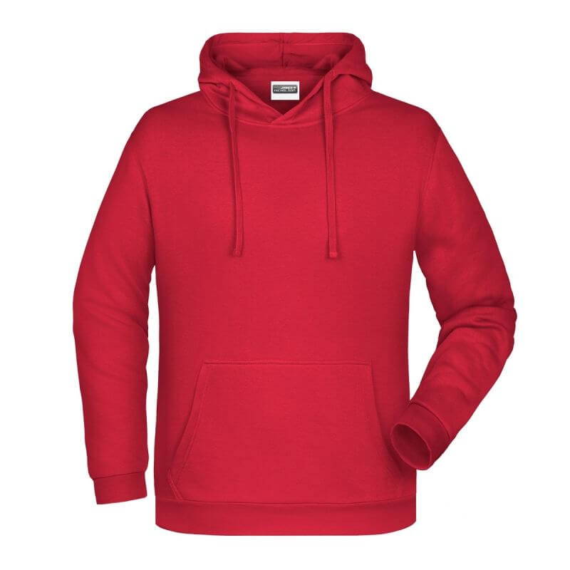 Felpa con cappuccio personalizzata stampata ricamata rossa