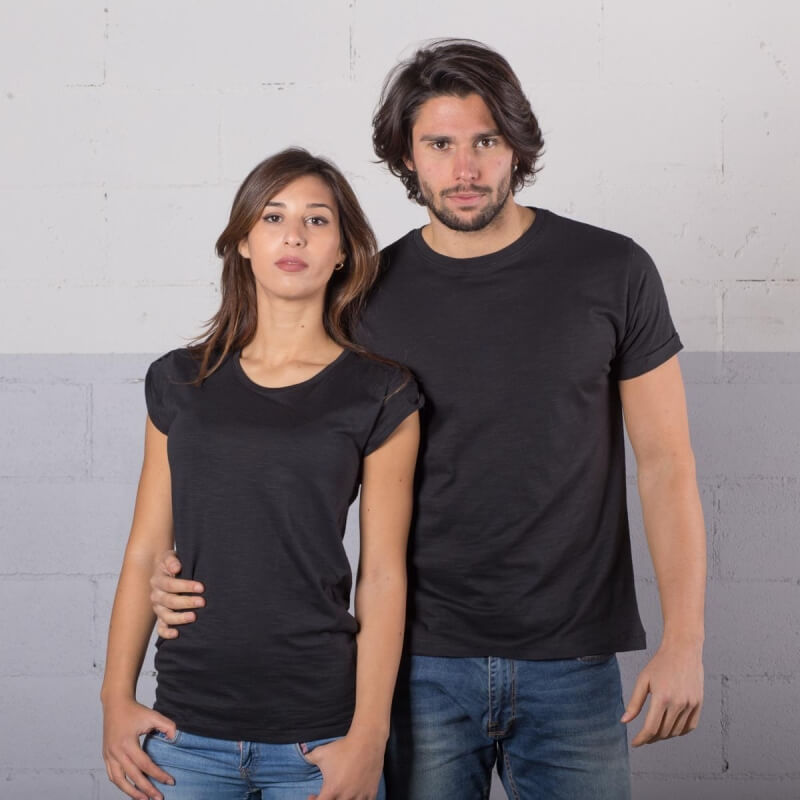 t-shirt cotone fiammato fashon personaizzata stampata alterego nera