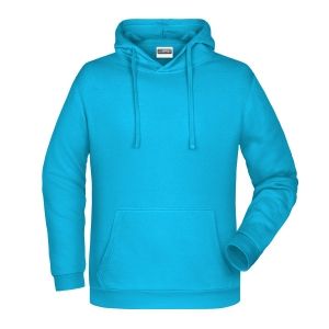 Felpa con cappuccio personalizzata stampata ricamata turchese