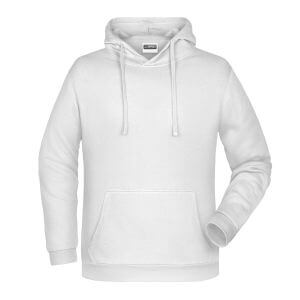 Felpa con cappuccio personalizzata stampata ricamata bianca