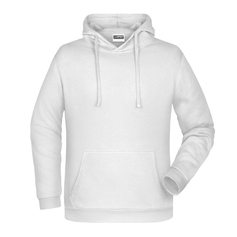 Felpa con cappuccio personalizzata stampata ricamata bianca