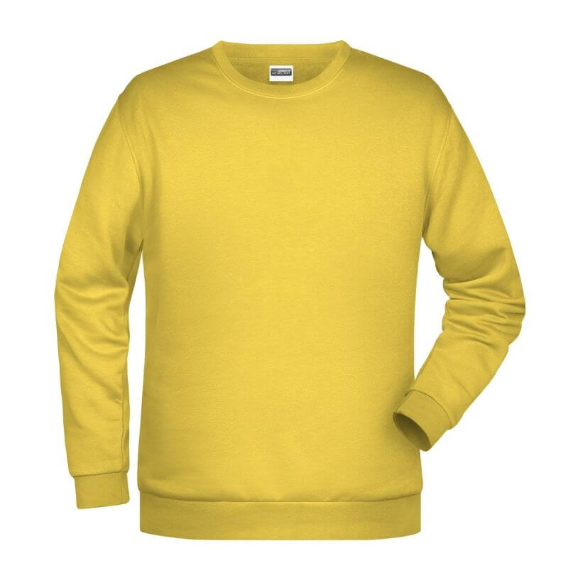 Felpa girocollo unisex stampata ricamata personalizzata alterego gialla