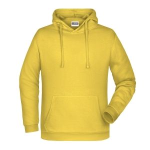 Felpa con cappuccio personalizzata stampata ricamata gialla