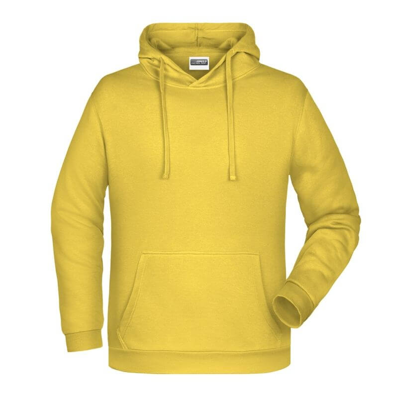 Felpa con cappuccio personalizzata stampata ricamata gialla
