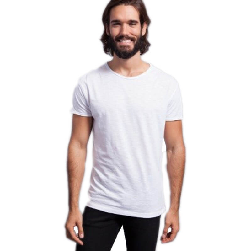 tsualb Tessuto fiammato. Collo e maniche senza finitura. 120 g/m² 100% Cotone taglio vivo nera t shirt maglietta jhk alterego personalizzata taglio vivo bianca