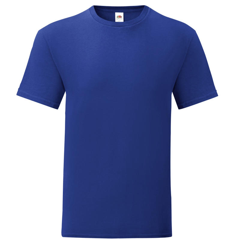 t-shirt maglietta fruit of the loom iconic personalizzata ingrosso rivenditori fornitori alterego custom shop blu Royal