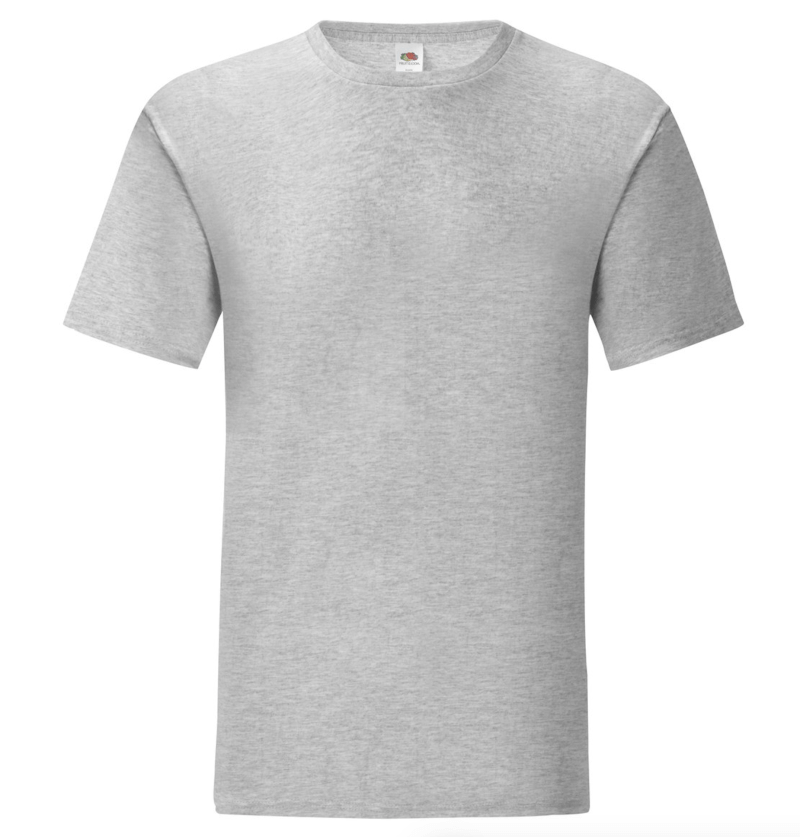 t-shirt maglietta fruit of the loom iconic personalizzata ingrosso rivenditori fornitori alterego custom shop Grigio Chiaro