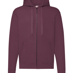 FELPE FELPA PERSONALIZZATA ZIP E CAPPUCCIO RIVENDITORI DISTRIBUTORI INGROSSO FORNITORI FRUIT OF THE LOOM ALTEREGO CUSTOM SHOP CON STAMPA Bordeaux wine