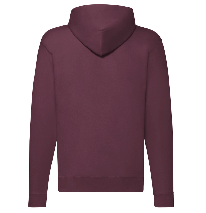 FELPE FELPA PERSONALIZZATA ZIP E CAPPUCCIO RIVENDITORI DISTRIBUTORI INGROSSO FORNITORI FRUIT OF THE LOOM ALTEREGO CUSTOM SHOP CON STAMPA Bordeaux wine