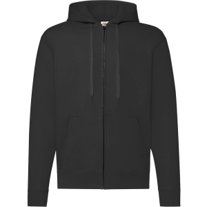 FELPE FELPA PERSONALIZZATA ZIP E CAPPUCCIO RIVENDITORI DISTRIBUTORI INGROSSO FORNITORI FRUIT OF THE LOOM ALTEREGO CUSTOM SHOP CON STAMPA nera