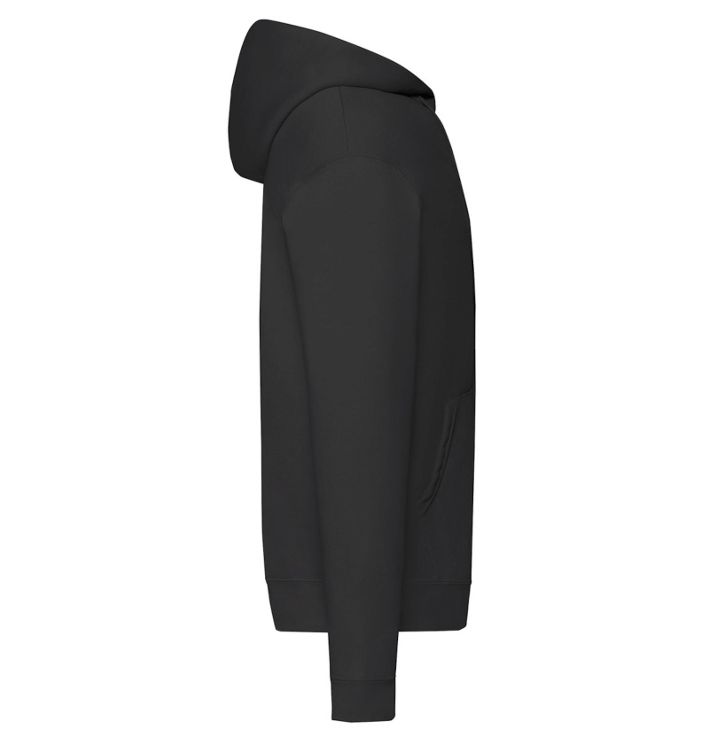 FELPE FELPA PERSONALIZZATA ZIP E CAPPUCCIO RIVENDITORI DISTRIBUTORI INGROSSO FORNITORI FRUIT OF THE LOOM ALTEREGO CUSTOM SHOP CON STAMPA nera