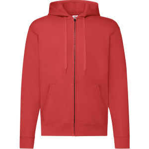 FELPE FELPA PERSONALIZZATA ZIP E CAPPUCCIO RIVENDITORI DISTRIBUTORI INGROSSO FORNITORI FRUIT OF THE LOOM ALTEREGO CUSTOM SHOP CON STAMPA Rossa