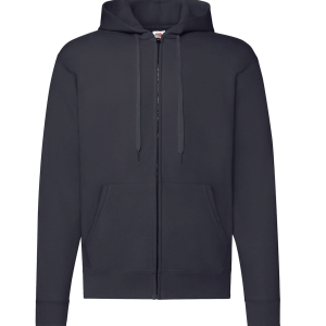 FELPE FELPA PERSONALIZZATA ZIP E CAPPUCCIO RIVENDITORI DISTRIBUTORI INGROSSO FORNITORI FRUIT OF THE LOOM ALTEREGO CUSTOM SHOP CON STAMPA Blu Navy