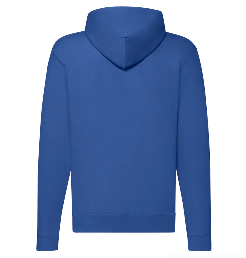 FELPE FELPA PERSONALIZZATA ZIP E CAPPUCCIO RIVENDITORI DISTRIBUTORI INGROSSO FORNITORI FRUIT OF THE LOOM ALTEREGO CUSTOM SHOP CON STAMPA Blu Royal