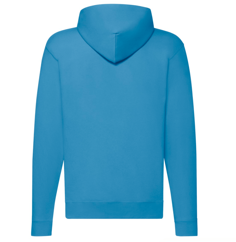 FELPE FELPA PERSONALIZZATA ZIP E CAPPUCCIO RIVENDITORI DISTRIBUTORI INGROSSO FORNITORI FRUIT OF THE LOOM ALTEREGO CUSTOM SHOP CON STAMPA celeste turchese
