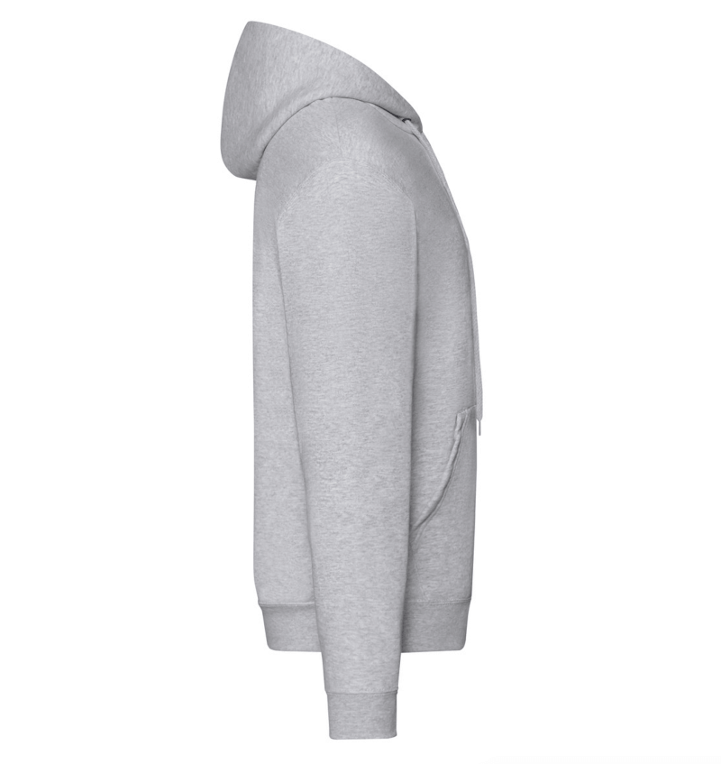 FELPE FELPA PERSONALIZZATA ZIP E CAPPUCCIO RIVENDITORI DISTRIBUTORI INGROSSO FORNITORI FRUIT OF THE LOOM ALTEREGO CUSTOM SHOP CON STAMPA Grigio Chiaro