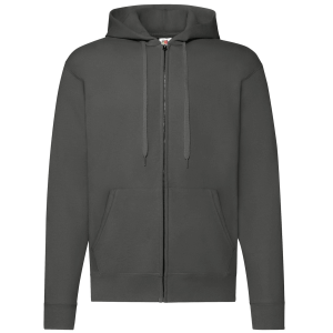 FELPE FELPA PERSONALIZZATA ZIP E CAPPUCCIO RIVENDITORI DISTRIBUTORI INGROSSO FORNITORI FRUIT OF THE LOOM ALTEREGO CUSTOM SHOP CON STAMPA Grigio Chiaro