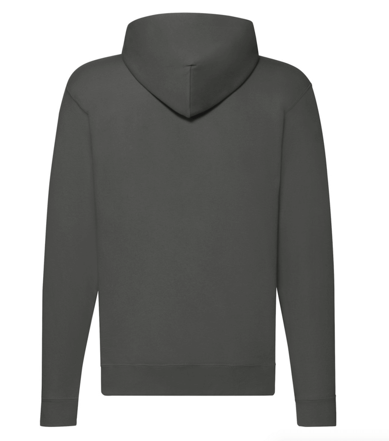 FELPE FELPA PERSONALIZZATA ZIP E CAPPUCCIO RIVENDITORI DISTRIBUTORI INGROSSO FORNITORI FRUIT OF THE LOOM ALTEREGO CUSTOM SHOP CON STAMPA Grigio Chiaro
