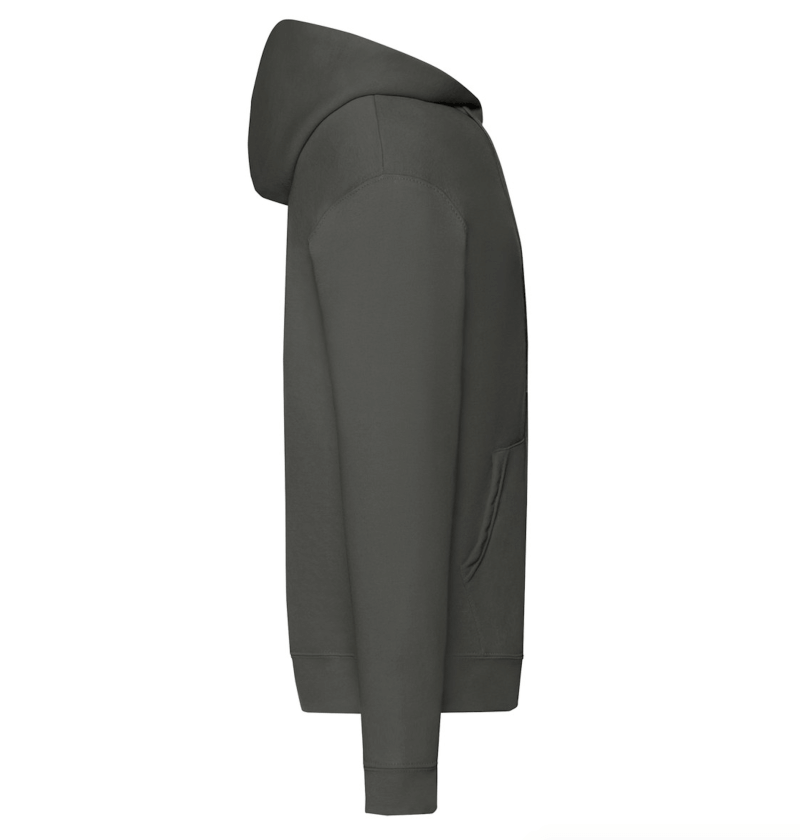 FELPE FELPA PERSONALIZZATA ZIP E CAPPUCCIO RIVENDITORI DISTRIBUTORI INGROSSO FORNITORI FRUIT OF THE LOOM ALTEREGO CUSTOM SHOP CON STAMPA Grigio Chiaro