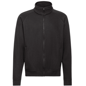 FELPE FELPA PERSONALIZZATA ZIP senza cappuccio RIVENDITORI DISTRIBUTORI INGROSSO FORNITORI FRUIT OF THE LOOM ALTEREGO CUSTOM SHOP CON STAMPA personalizzata Nera