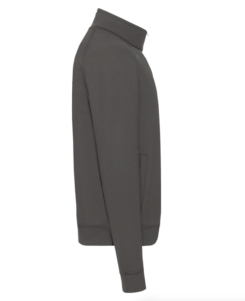 FELPE FELPA PERSONALIZZATA ZIP senza cappuccio RIVENDITORI DISTRIBUTORI INGROSSO FORNITORI FRUIT OF THE LOOM ALTEREGO CUSTOM SHOP CON STAMPA personalizzata Grigio Grigia Scuro Scura
