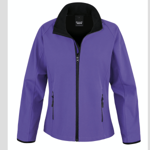 viola lilla Giacca giacche giubbini giubbino ricamate ricamo logo stampate stampa personalizzate in softshell a due strati con interno in micropile, antivento e traspirante, zip intera con protezione per il mento, 2 tasche laterali con zip, polsini elasticizzati, offerta promozione