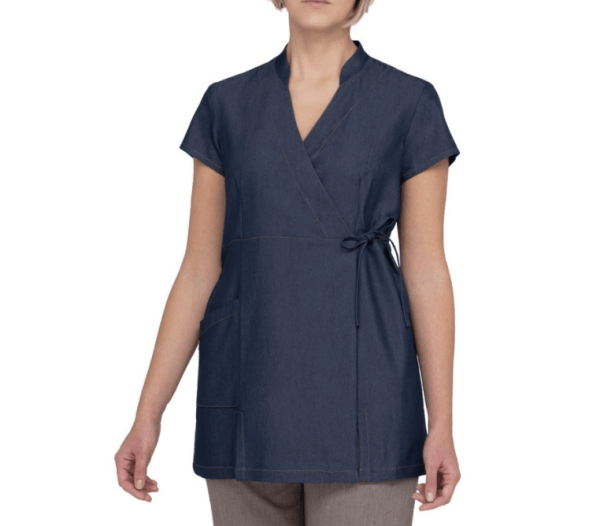 promozioni nuova collezione divisa lavoro personalizzabile con ricamo tessuto jeans antimacchia no stiro confort blu bianco nero grigio fiori fantasia