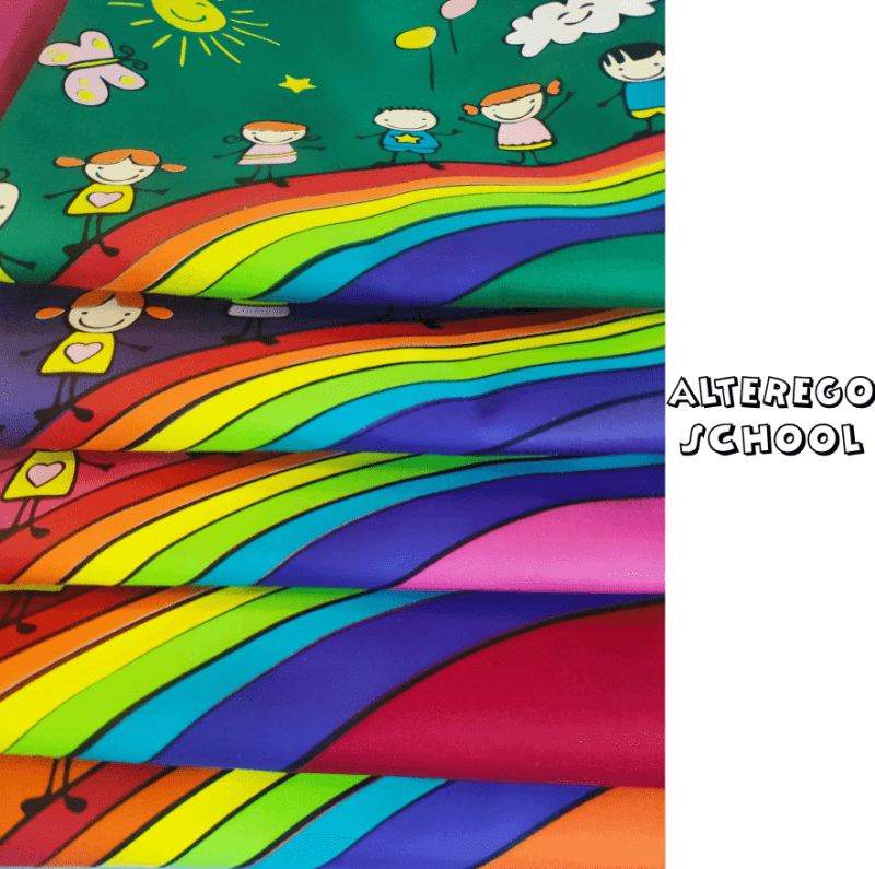 scuola materna infanzia nido ludoteca grembiuli camice camici pettorina poncho divise casacche casacca divisa maestra maestre istruttrici educatrici colorato colorati vivace vivaci arcobaleno bambini disegni stampe rosa rosso fucsia verde smeraldo blu turchese viola lilla bobrdeaux bianco arancione giallo arancione nero marrone grigio smanicato personalizzazione logo nome maestra vivere a colori modelli unici nuova collezione scuola imparare insegnare insegnante fantasia fantasiosa scuolazoo bimbi prima infanzia promozioni offerte sconti bellissimi alterego custom shop alteregostore scuola corigliano rossano roma napoli milano verona sardegna ISACCO GIBLOR'S PREMIER