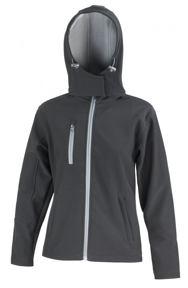 giacca softshell nera donna logo