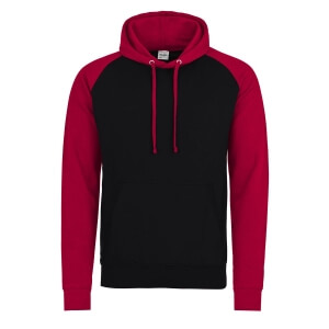 felpa rosso nero bicolore