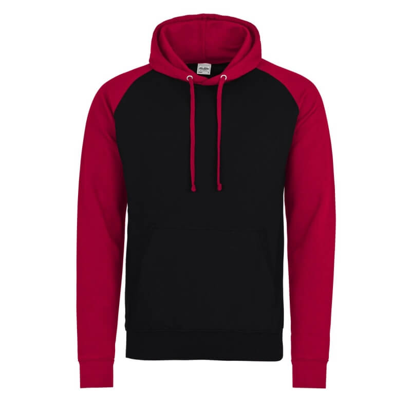 felpa rosso nero bicolore