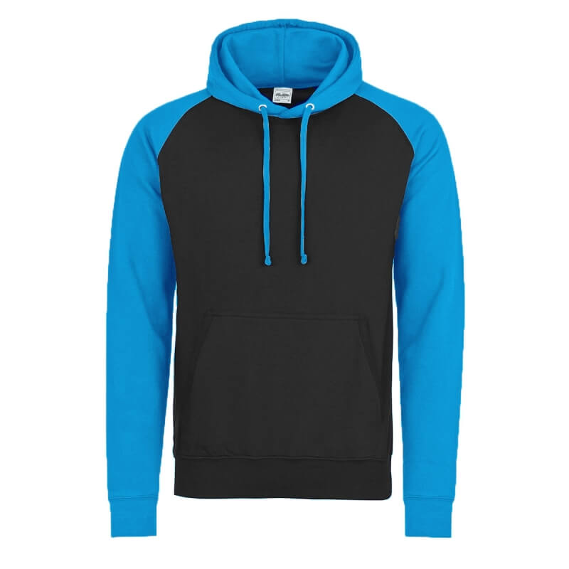 felpa nero turchese bicolore personalizzabile