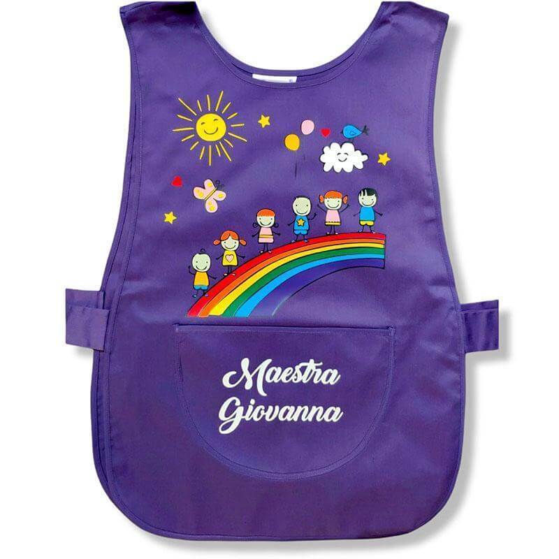 Grembiule Personalizzato Maestra Arcobaleno Viola