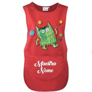 grembiule da maestra mnostro delle emozioni personalizzato