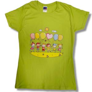 tshirt personalizzabile verde lime scuola
