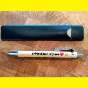 Penna Regalo Maestra Personalizzata Emoticon ecosostenibile bamboo