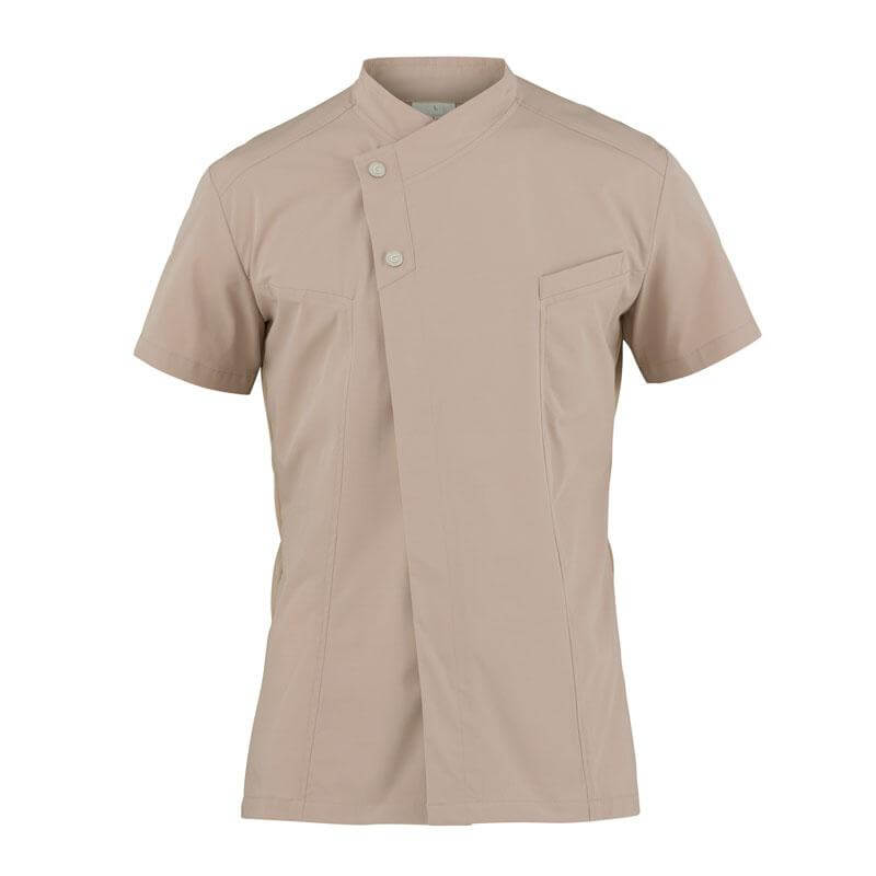 Vestire con stile e funzionalità nello studio dentistico: L'importanza dell'abbigliamento medico per i professionisti odontoiatri. La Casacca medicale perfetta 4 giacca harry beige Giblors medicale ristorazione 1