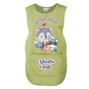 grembiule maestra lupo mirtillo personalizzato colorato innovazione infanzia